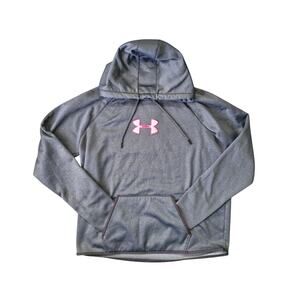 Under Armour Women’s ColdGear Hoodie XL Gray Pink Breast Cancer Awareness Logo